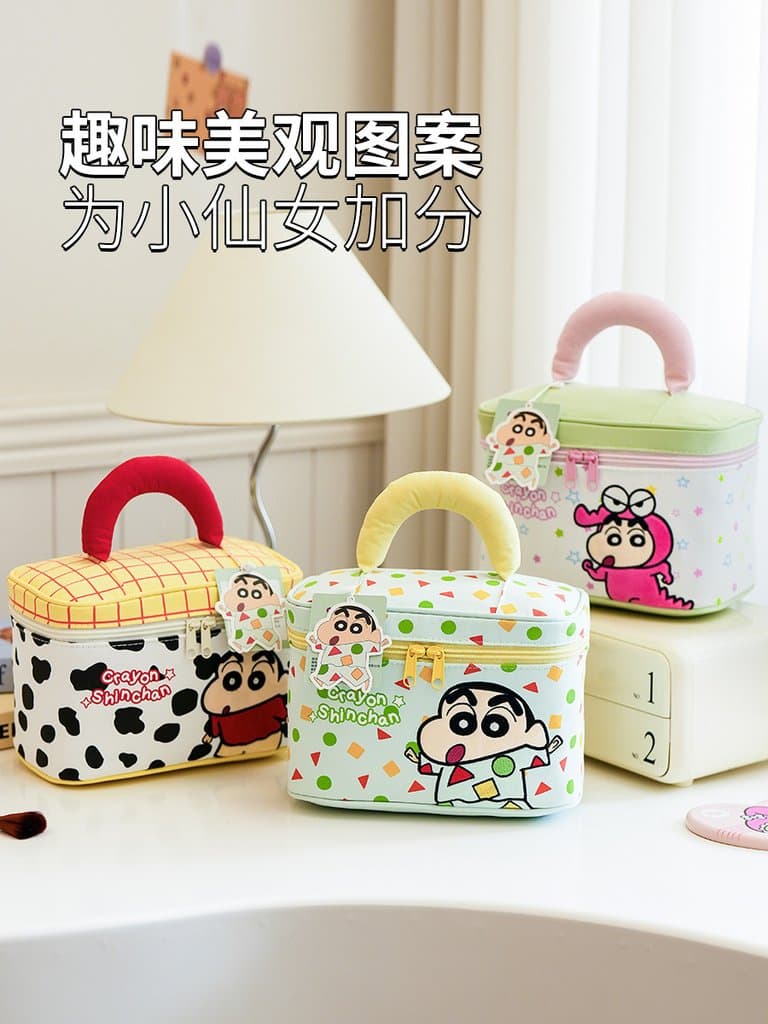 정품 짱구 탑핸들 파우치 가방 23cm