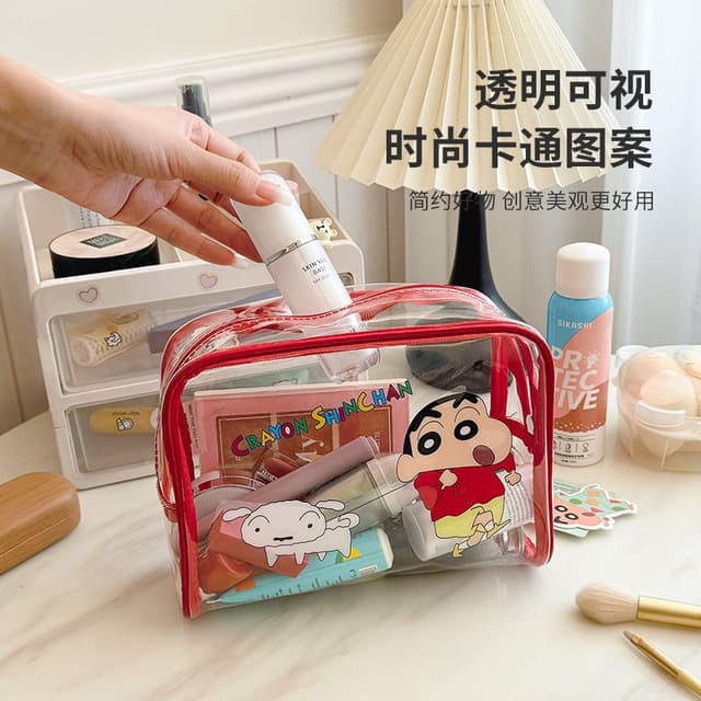 정품 신상 짱구 투명한 파우치 여행용 가방